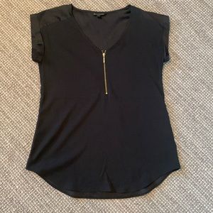 Express blouse. Black with gold zipper.